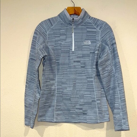 Women’s The North Face grey fleece quarter Zip outdoor Top size Small TNF - Picture 1 of 7